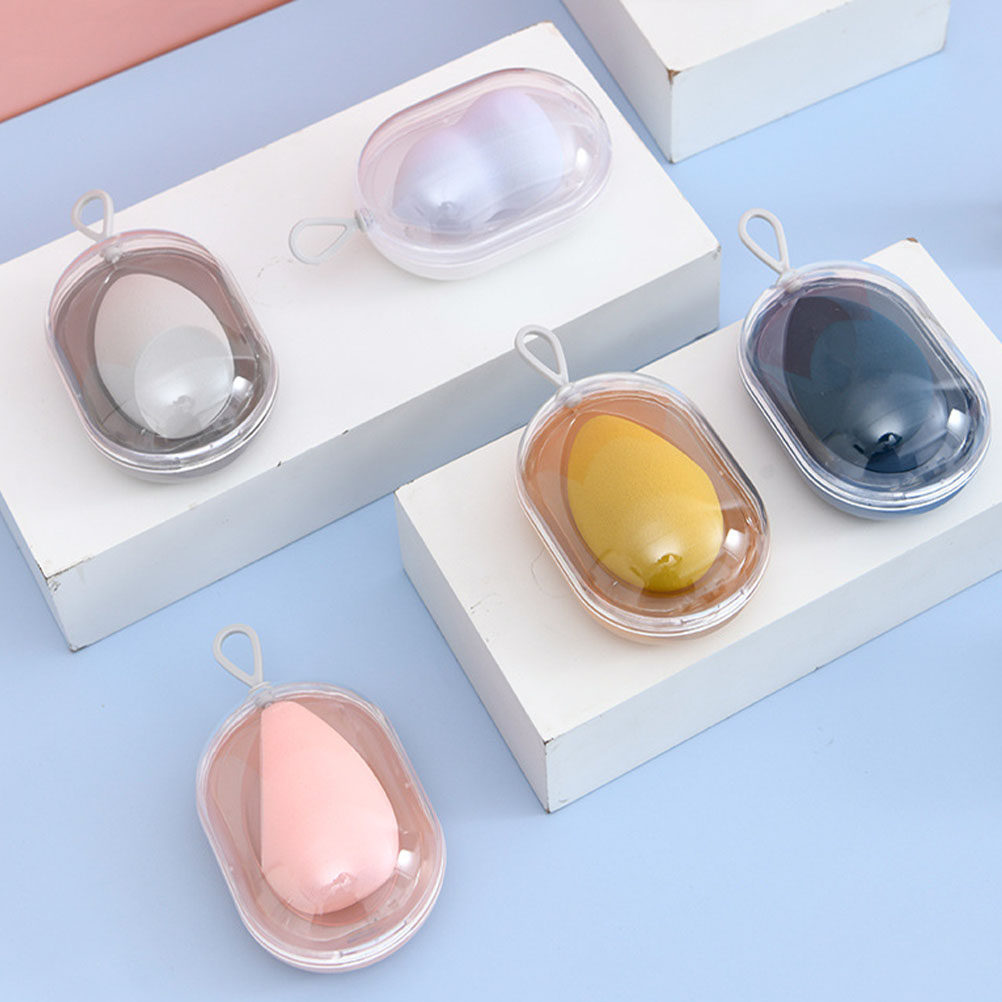 Egg Storage Holder - กล่องเก็บพัฟแต่งหน้าแบบเก๋ 4 ชิ้น ขนาดเล็ก น้ำหนักเบา สำหรับพกพา