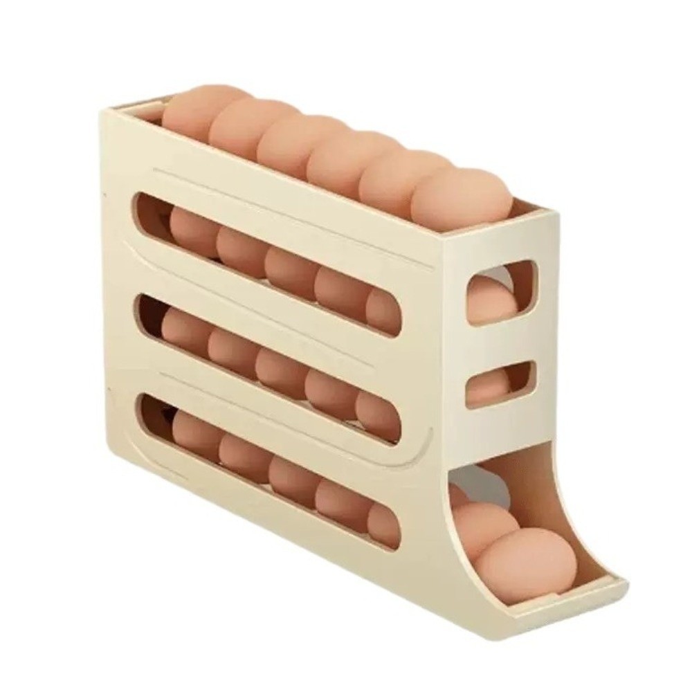 Egg Storage Holder - กล่องเก็บไข่พลาสติกใหม่ 4 ชั้น ความจุขนาดใหญ่ ที่วางไข่ในตู้เย็น ประหยัดพื้นที่