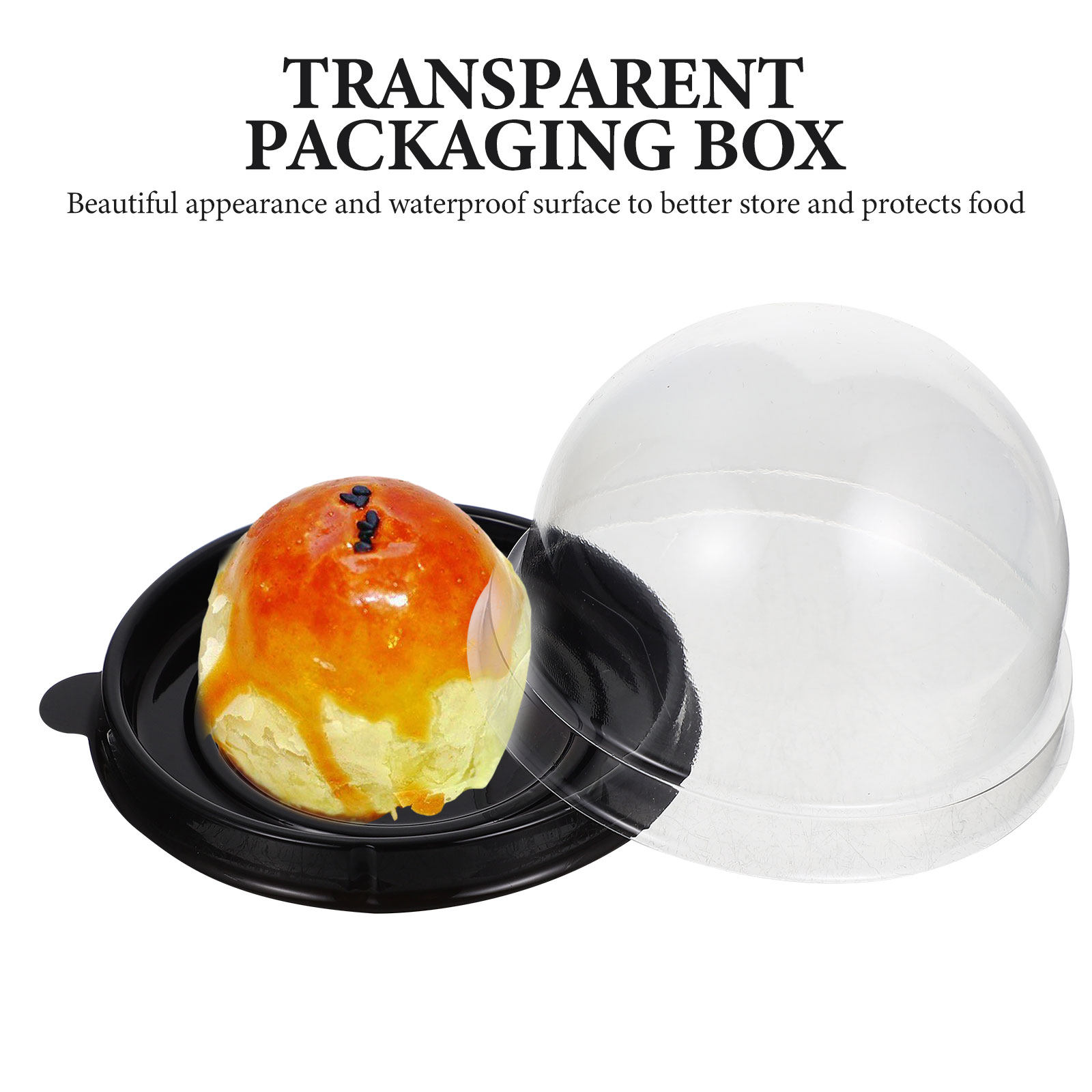 Egg Storage Holder - กล่องทรงโดมขนาดเล็ก 50 ชิ้น สำหรับใส่ขนมคัพเค้กและพัฟไข่แดง กล่องเก็บอาหารกันความชื้นคุณภาพพรีเมียม กล่องเก็บขนมไหว้พระจันทร์