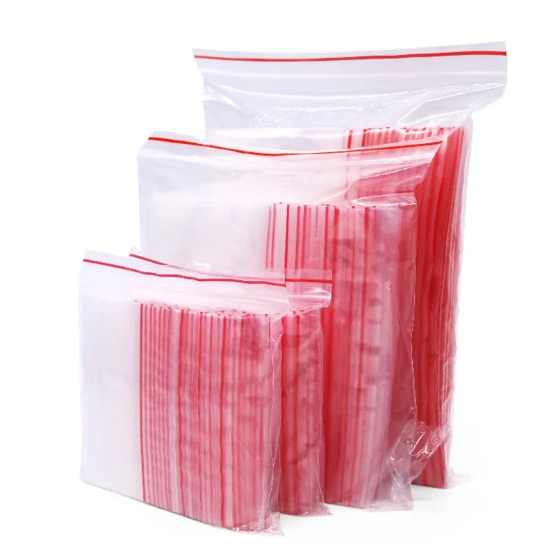 Lock And Lock Food Storage - 100/300 ชิ้นถุงพลาสติกซิปล็อคขนาดเล็กถุงใสแบบปิดได้ถุงเก็บสูญญากาศถุงใสถุงซิปล็อคถุงเก็บอาหาร
