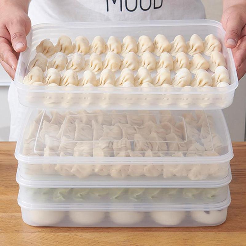 Food Storage Design - กล่องเก็บของในครัวแบบโปร่งใส กล่องจัดระเบียบตู้เย็น ภาชนะพลาสติกเกรดอาหารสำหรับใส่ผลไม้ ผัก เนื้อสัตว์ เกี๊ยว