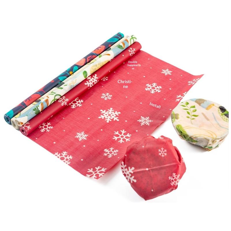 Beeswax Food Wrap - แผ่นห่ออาหารจากขี้ผึ้งรักษ์โลกแบบม้วน ใช้ซ้ำได้ เป็นมิตรต่อสิ่งแวดล้อม สำหรับห่อชีส ขนมปัง ผลไม้