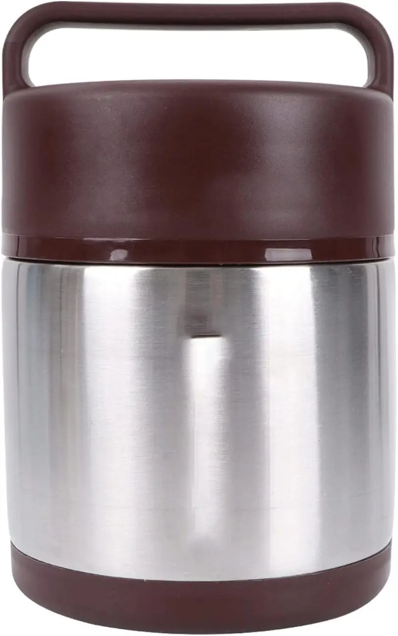 Food Storage Box Stainless Steel - กล่องอาหารกลางวันเบนโตะสำหรับผู้ใหญ่ ความจุขนาดใหญ่ พกพาสะดวก กล่องอาหารกลางวันสแตนเลสสุญญากาศสองชั้น เก็บรักษาอาหารได้