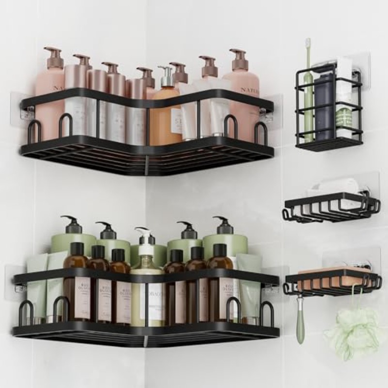 Food Storage Shelving - 1 ชิ้น/3 ชิ้น/5 ชิ้น ชั้นวางของเข้ามุมห้องอาบน้ำ |
