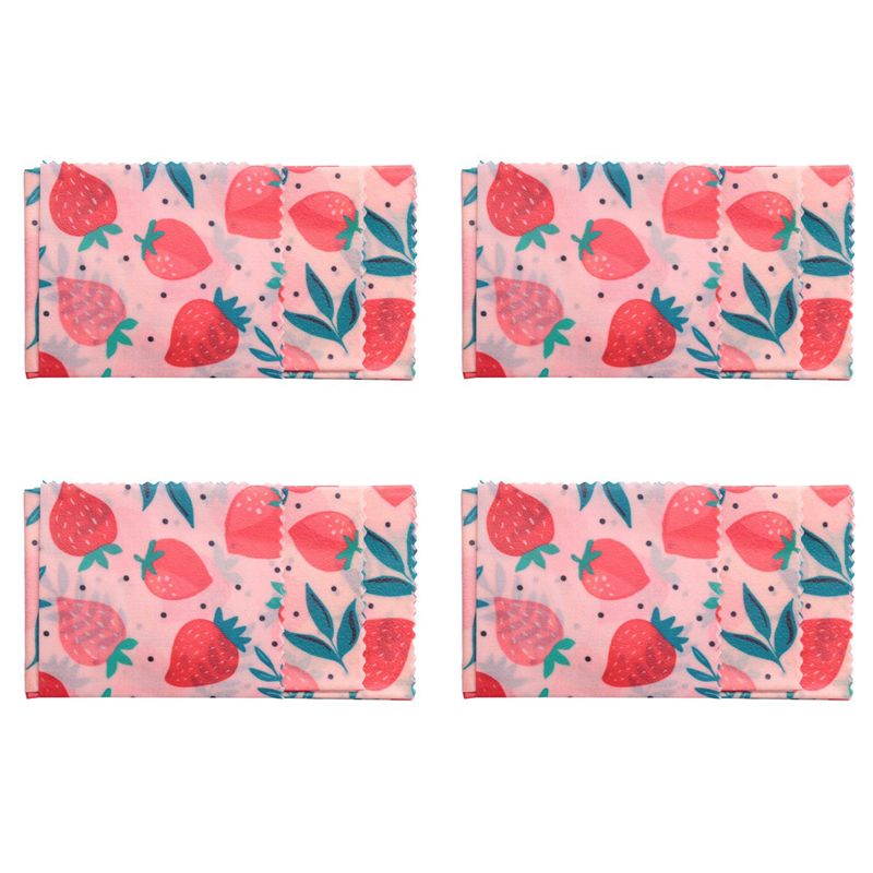 Beeswax Food Wrap - ผ้าห่ออาหารแบบใช้ซ้ำได้ B62B-4Set ทำจากขี้ผึ้ง สำหรับห่อแซนวิช ชีส ปาร์ตี้ธีมป่า