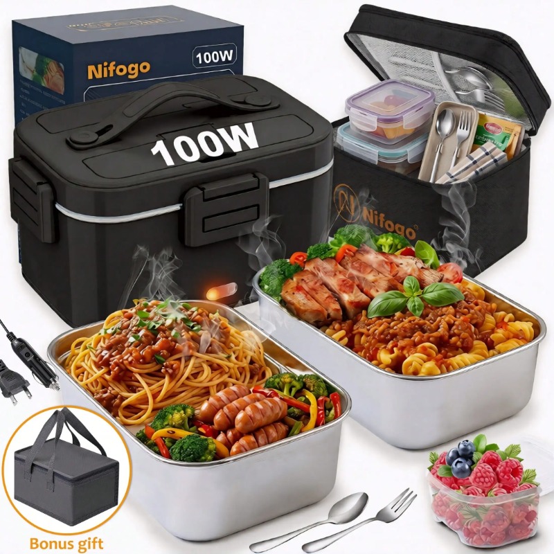 Food Storage Box Stainless Steel - กล่องอาหารอุ่นไฟฟ้า 100W, ความจุ 1.8 ลิตร, ผลิตจากสแตนเลส