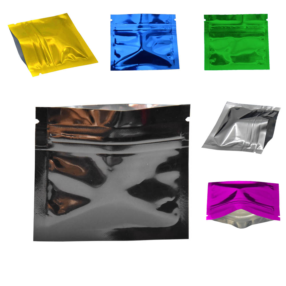 Lock And Lock Food Storage - 100Pcs ที่มีสีสัน Glossy อลูมิเนียมฟอยล์ซิปล็อคกระเป๋า Tear Notch
