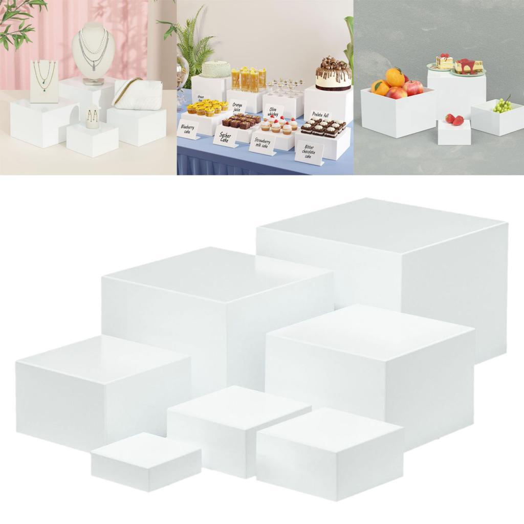 Food Storage Restaurant - 7 ชิ้นอะคริลิค Cube กล่อง Riser ขาตั้งจอแสดงผลขาตั้ง