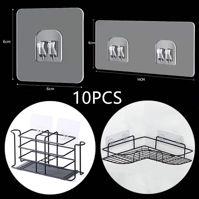 Food Storage Shelving - 10PCS แขวนผนังชั้นวางยึด Patch Strong Self-Adhesive Snap