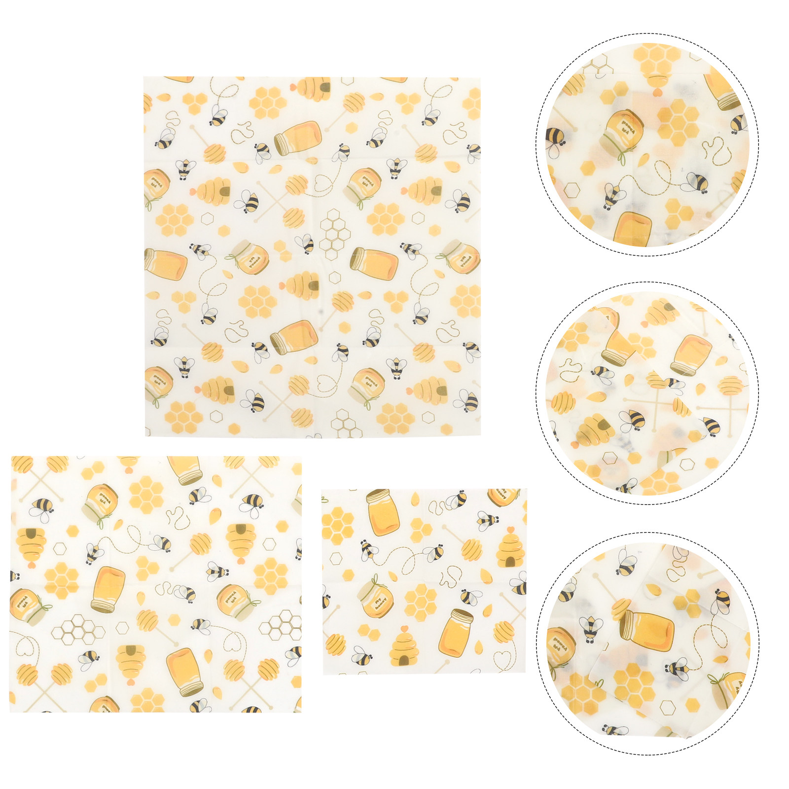 Beeswax Food Wrap - ผ้าห่ออาหารจากขี้ผึ้ง 3 ชิ้น ใช้ซ้ำได้ เหมาะสำหรับปิกนิกและครัว ช่วยรักษาความสดของอาหาร