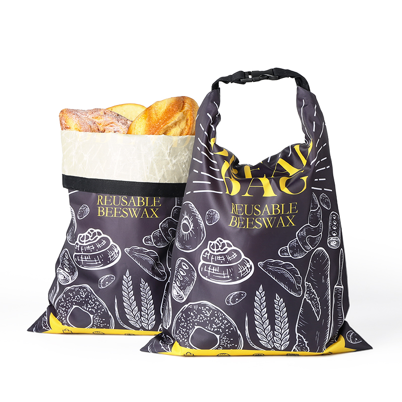 Beeswax Food Wrap - ถุงขนมปังขี้ผึ้งสีดำ WEEDI พร้อมตัวล็อคแบบหัวเข็มขัด – ถุงใส่อาหารเคลือบขี้ผึ้งออร์แกนิกแบบใช้ซ้ำได้สำหรับขนมปังซาวโดว์และการจัดเก็บแบบไร้พลาสติก