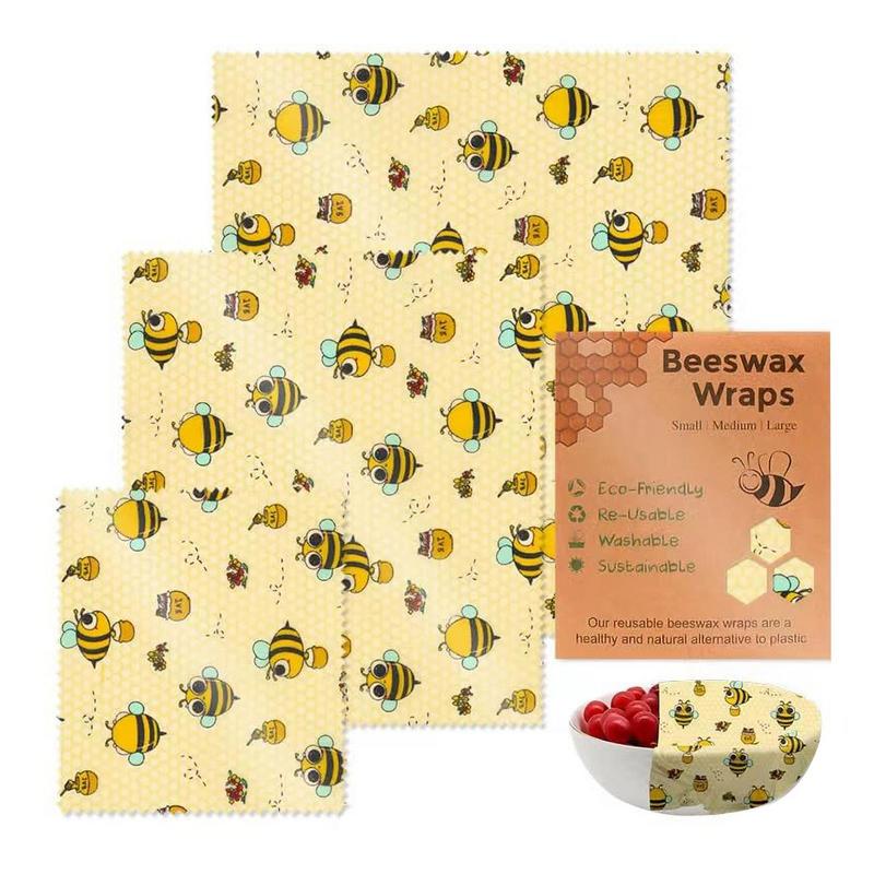 3ชิ้นผ้าสำหรับเก็บอาหารสดอาหาร - Beeswax Food Wrap บทวิจารณ์และราคา