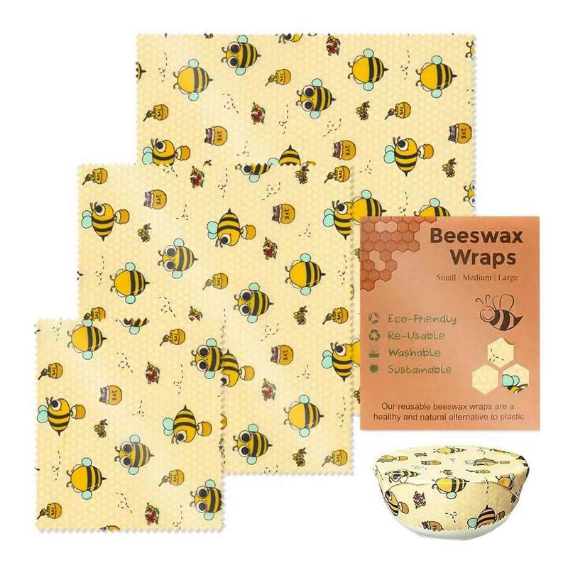 3ชิ้นผ้าสำหรับเก็บอาหารสดอาหาร - Beeswax Food Wrap บทวิจารณ์และราคา