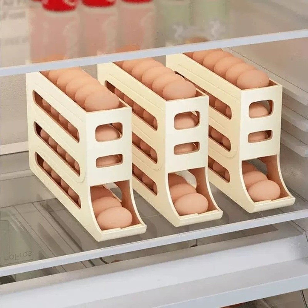 กล่องเก็บไข่พลาสติกใหม่ 4 ชั้น - Egg Storage Holder บทวิจารณ์และราคา