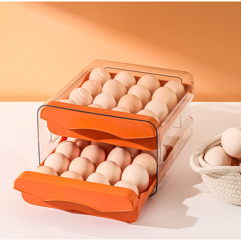 กล่องเก็บไข่สองชั้นพร้อมลิ้นชั - Egg Storage Holder บทวิจารณ์และราคา