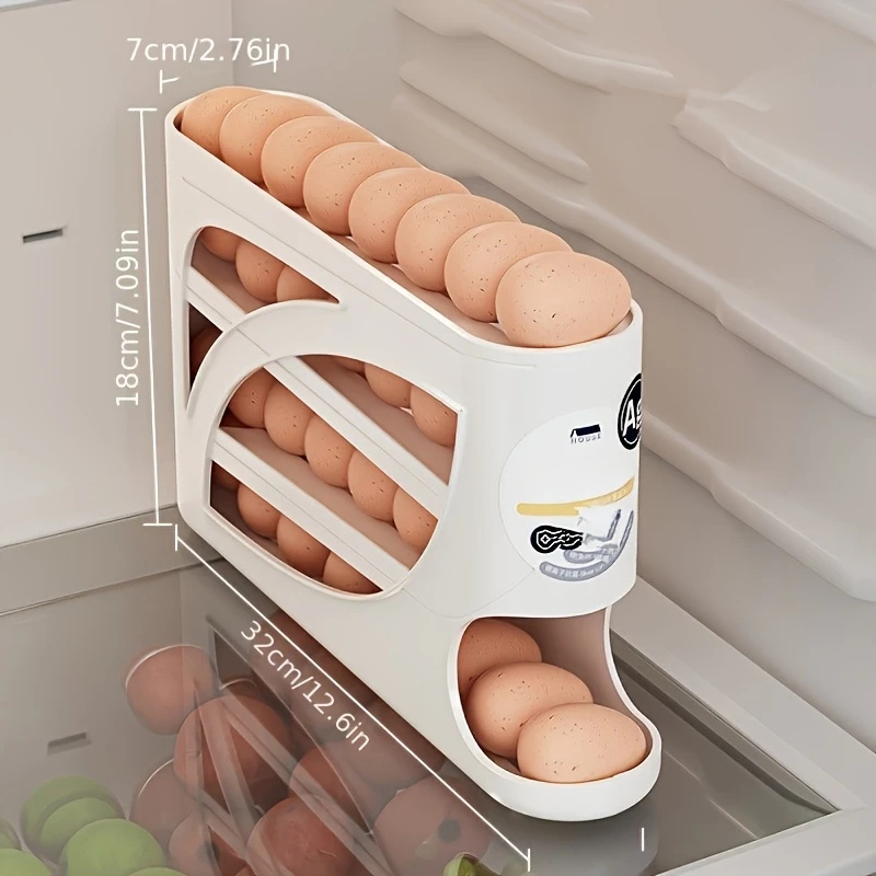 กล่องเก็บไข่แบบมีล้อ 3 ชั้น สำ - Food Storage Rack For Kitchen บทวิจารณ์และราคา