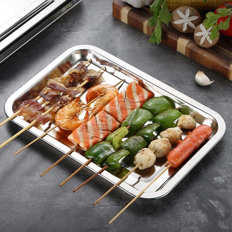 สแตนเลสบาร์บีคิวชาเก็บถาดเสิร์ - Food Storage Restaurant บทวิจารณ์และราคา