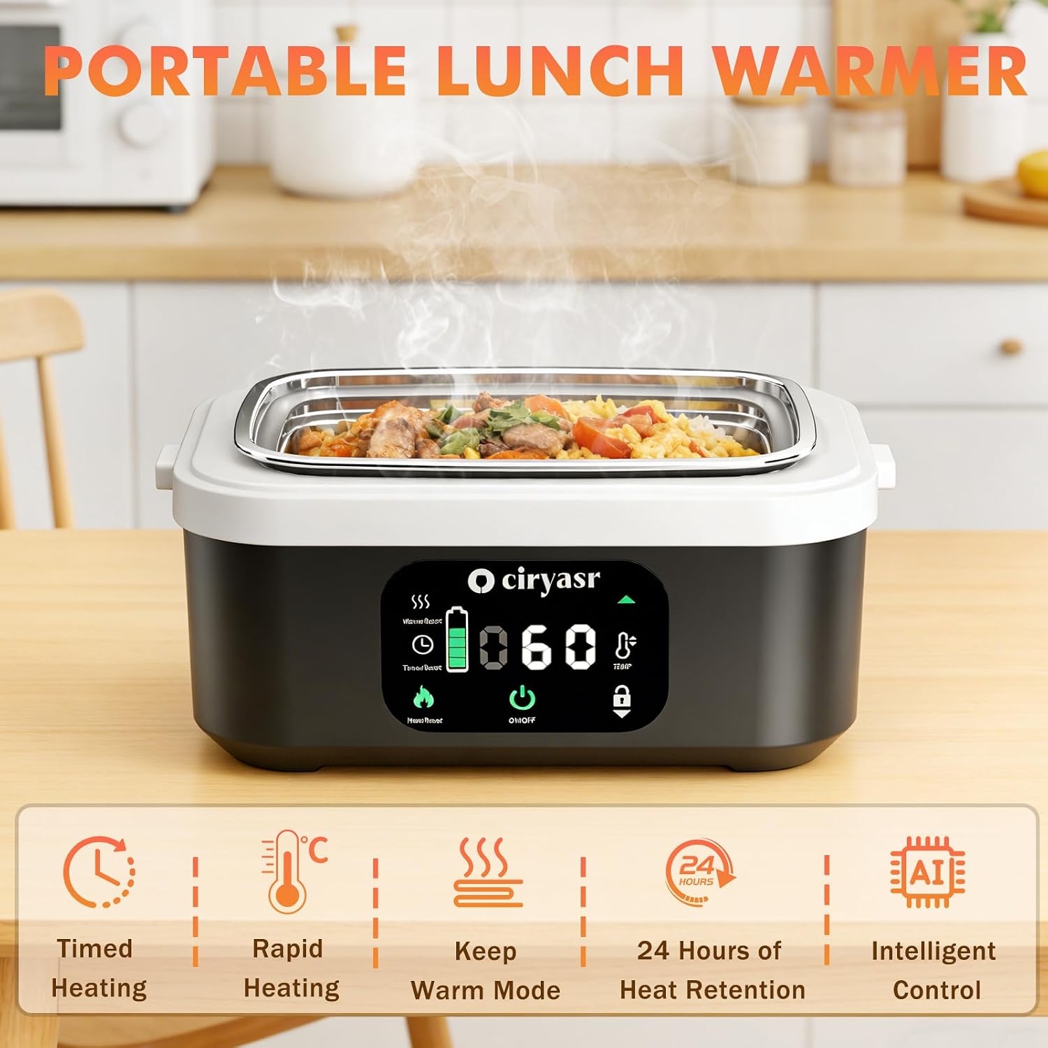 กล่องอาหารกลางวันไฟฟ้าทรงพลัง  - Food Storage Box Stainless Steel บทวิจารณ์และราคา