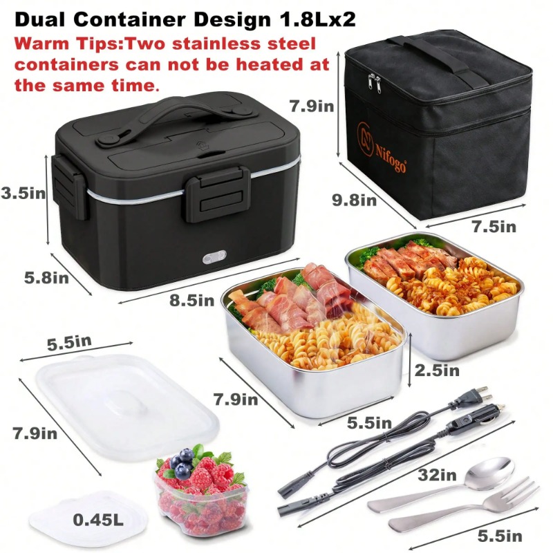 กล่องอาหารอุ่นไฟฟ้า 100W, ความ - Food Storage Box Stainless Steel บทวิจารณ์และราคา