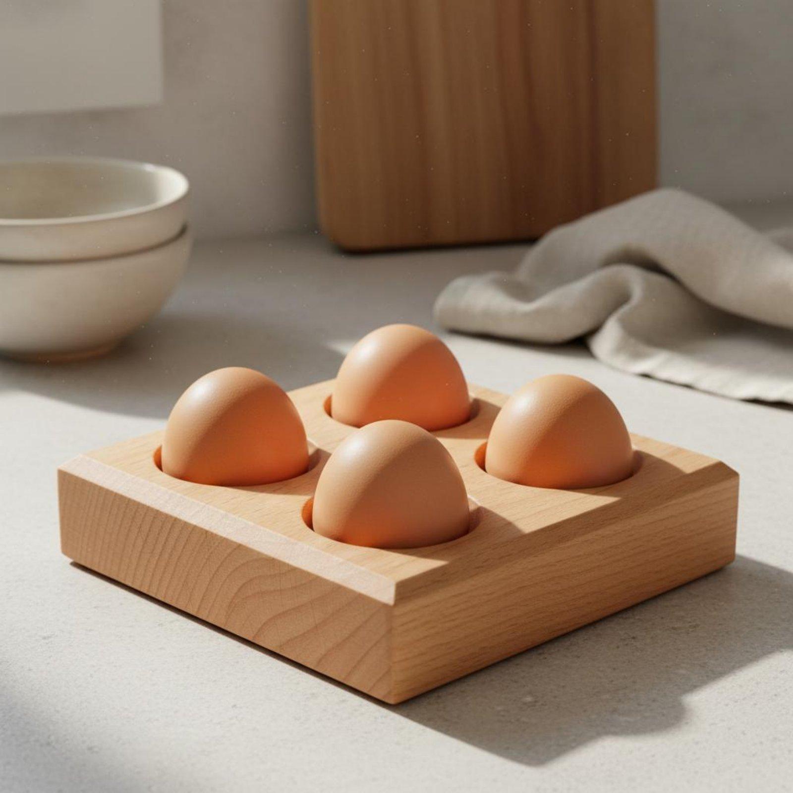 ถาดใส่ไข่ไม้บีชแบบมีช่องลึก ที - Egg Storage Holder บทวิจารณ์และราคา