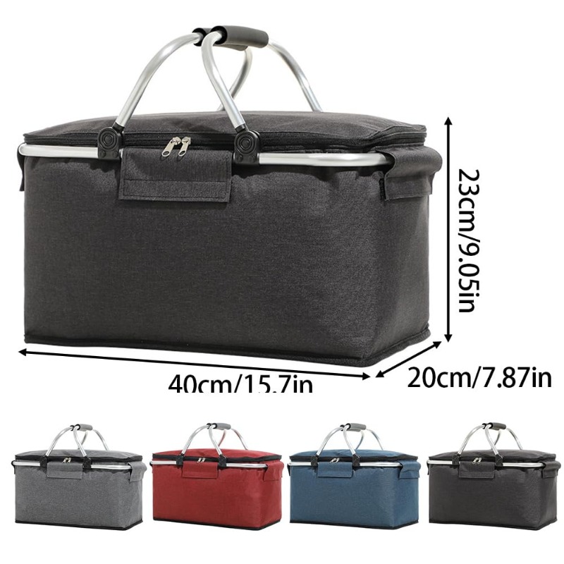 ตะกร้าปิกนิกแบบพับได้แบบแบนพร้ - Food Storage Design บทวิจารณ์และราคา