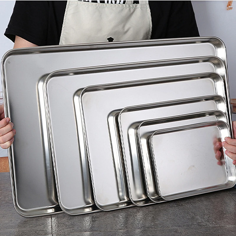 ถาดเสิร์ฟอาหารสแตนเลสทรงสี่เหล - Food Storage Restaurant บทวิจารณ์และราคา