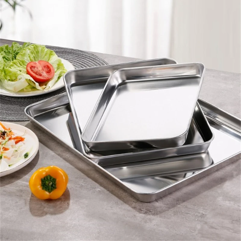 ถาดเสิร์ฟอาหารสแตนเลสทรงสี่เหล - Food Storage Restaurant บทวิจารณ์และราคา