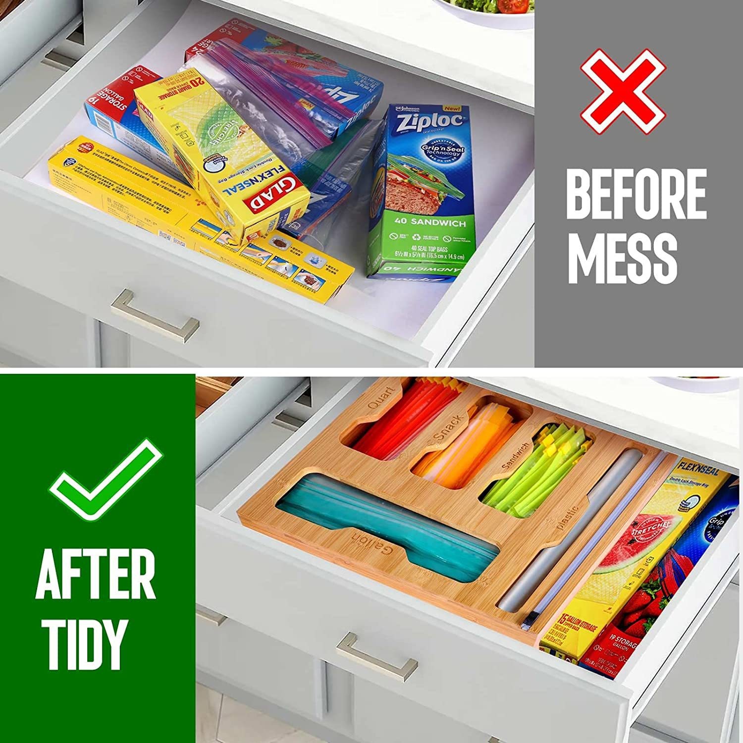 ชั้นวางของแบบมีซิปล็อคทำจากไม้ - Food Storage Rack For Kitchen บทวิจารณ์และราคา