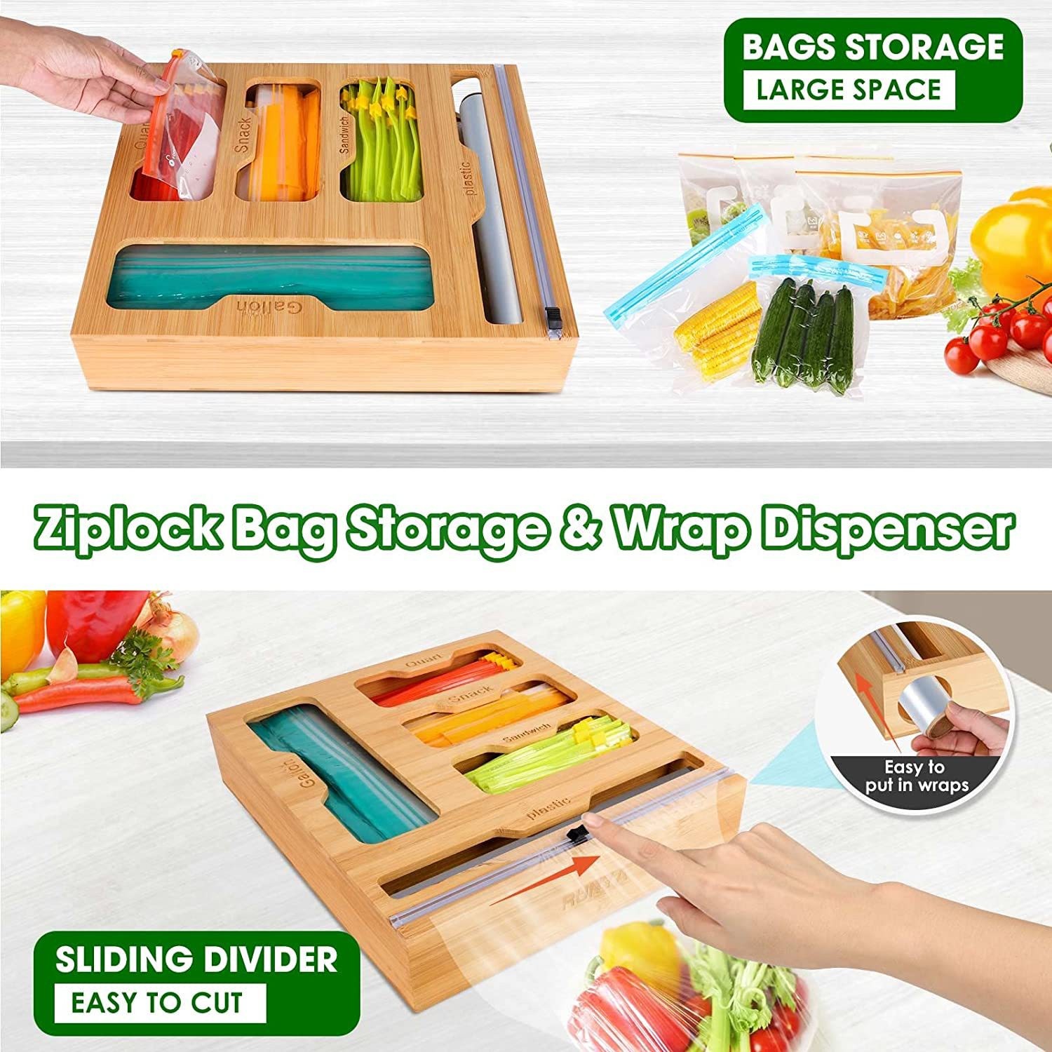 ชั้นวางของแบบมีซิปล็อคทำจากไม้ - Food Storage Rack For Kitchen บทวิจารณ์และราคา