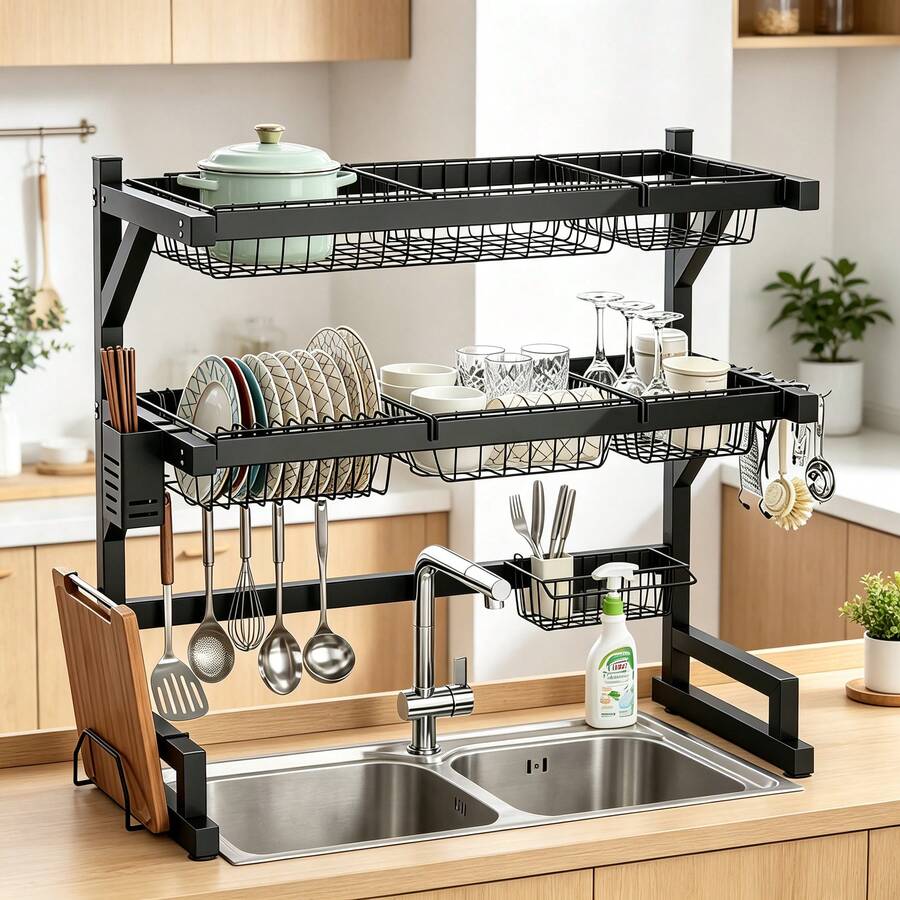 ชั้นวางจานเหนืออ่างล้างจาน 2 ช - Food Storage Rack For Kitchen บทวิจารณ์และราคา
