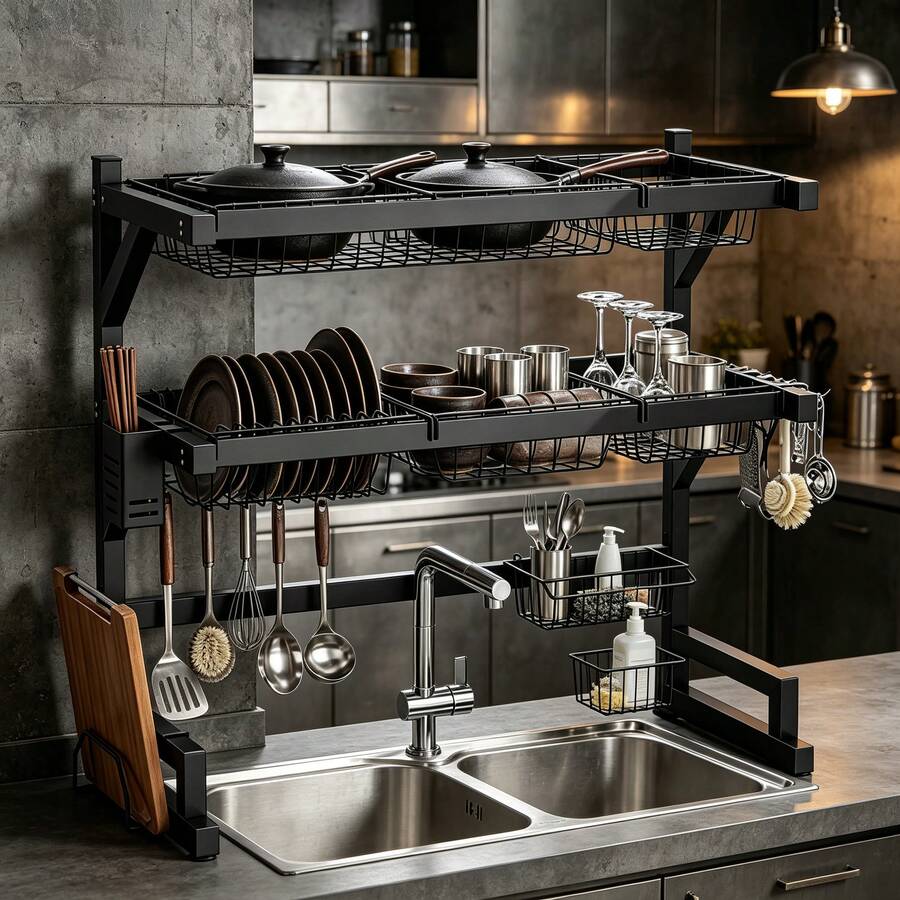 ชั้นวางจานเหนืออ่างล้างจาน 2 ช - Food Storage Rack For Kitchen บทวิจารณ์และราคา