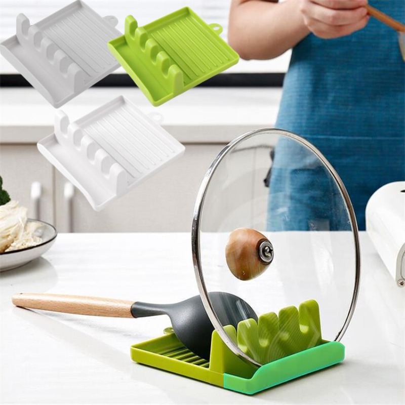 ใหม่สีเขียวหม้อฝาปิดขาตั้งช้อน - Food Storage Shelving บทวิจารณ์และราคา