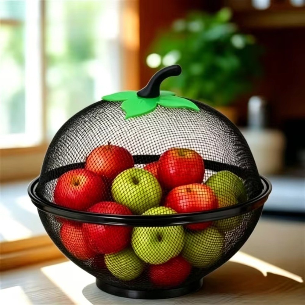 ตะกร้าผลไม้โลหะพร้อมฝาครอบตาข่ - Food Storage Rack For Kitchen บทวิจารณ์และราคา