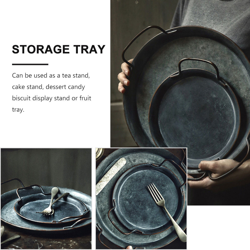 ถาดเหล็กวินเทจเรโทร 1 ชิ้น สำห - Food Storage Restaurant บทวิจารณ์และราคา