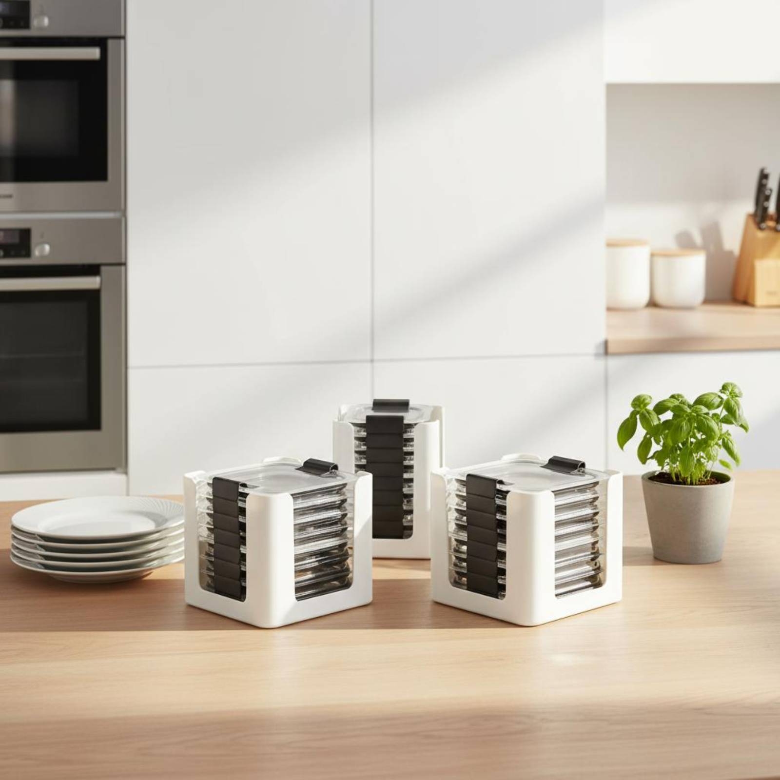 ชั้นวางฝาปิดภาชนะ 3 ชิ้น สำหรั - Food Storage Rack For Kitchen บทวิจารณ์และราคา